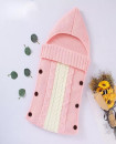 Grey Pink Crib Baby Cart Envelope Crochet Sleeping Bag for Babies 74x35cm